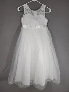 Flower Girl DressLace Top Tulle Skirt Girls Lace Party Dress Size 140 (9-10yrs) - Picture 1 of 5