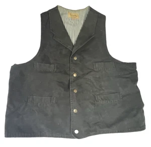 Scully Vest Mens XXL Black Canvas Cotton Western Cowboy Country Lined 5 Button - Picture 1 of 4