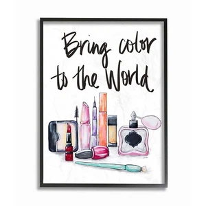 Stupell Industries Color to The World Makeup Fashion Modern Watercolor Word D... - Picture 1 of 9