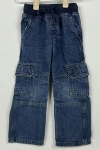 Gymboree Boy Denim Cargo Jeans Pants Ribbed Pull On 4 4T - Picture 1 of 7