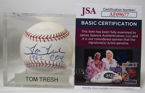 Tom Tresh Yankees '62 ROY Signed Autographed Baseball With JSA COA & Case