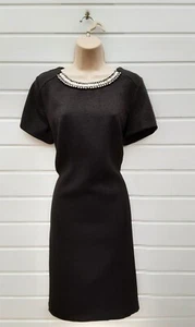 SHIFT DRESS,PENCIL,SMART,CASUAL,BLACK,50S,60S,70S,80S VINTAGE STYLE,BHS,SIZE 14 - Picture 1 of 8