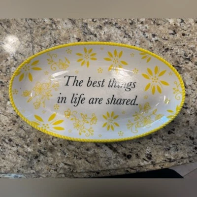 temptations Old World Yellow The best things in life are shared platter 14 x 8in - Image 1 of 4