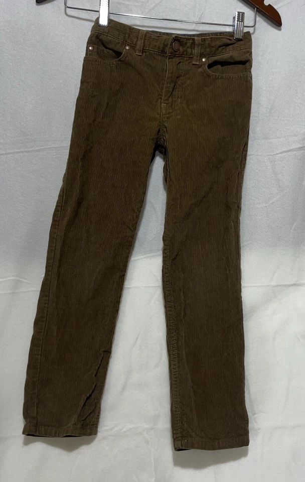 Pantalones de pana Lands End elásticos cintura ajustable para niños talla 7 marrón Foto 1 de 4