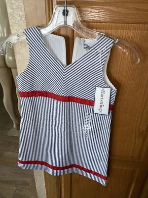 Hartstrings Girls Baby Blue Gingham Seersucker Dress  SZ 6 NWTS  y8x - Image 1 of 4