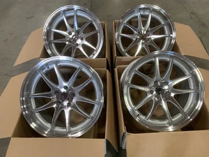 18x9.5 +15 F | 18x10.5 +15 R | Aodhan DS02 5x114.3 Silver Wheels (Used Set) - Picture 1 of 9