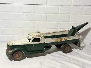 Vintage Buddy L Towing Service Pressed Steel All Original 23” L - Picture 1 of 24