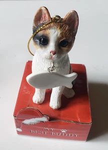 My Best Buddy Calico Gato con Peces Adorno de Navidad 3" - Imagen 1 de 12