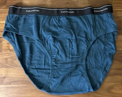 Calzoncillos de tiro bajo vintage Fruit of the Loom No Fly para hombre ropa interior azul verde XL Foto 1 de 4