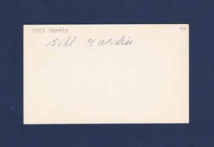 Billy Hardin Atleta Olímpico de Pista y Campo De Colección Tarjeta de Índice Firmada - Imagen 1 de 1