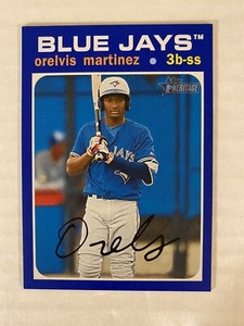 2020 Topps Heritage Minors ORELVIS MARTINEZ Blue Border /99  Blue Jays Prospect!