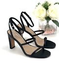 Mix No. 6 Aliciana Heels Strappy Sandals Womens Size 7.5 Shoe Black New