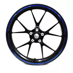 Felgenrandaufkleber Chrom Blau Motorrad Auto Felgendesign Felgenaufkleber Folie - Bild 1 von 9