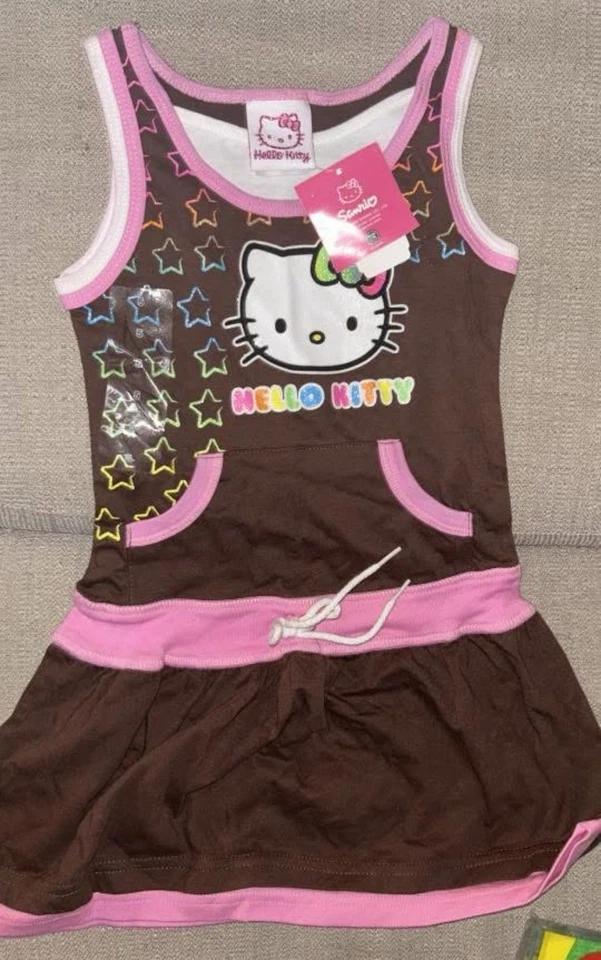 Vestido Hello Kitty 2007 nuevo con etiquetas rosa niñas talla 5 Foto 1 de 2