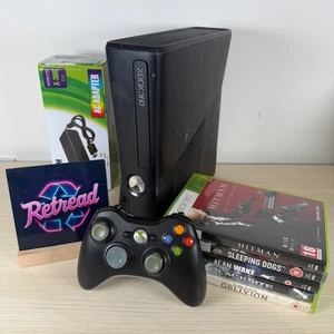 Microsoft Xbox 360 S Console 120GB Bundle 5 Games One Controller, New AC Lead - Picture 1 of 9