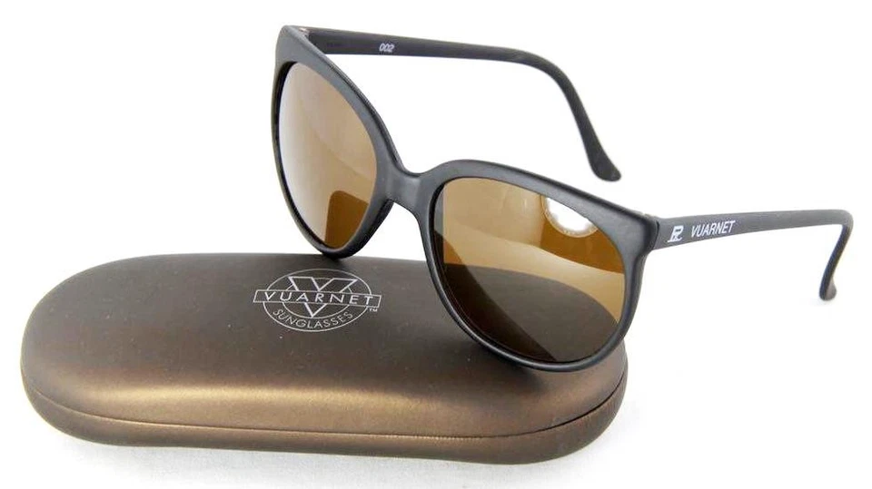 Gafas de sol Vuarnet 002 negras mate vintage raras 259 $ PX2000 lentes marrón mineral Foto 1 de 3