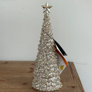 Rachel Zoe LED Light Up Champagne Christmas Tree 13.5" Tall NWT - Picture 1 of 6