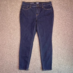 NYDJ Jeans Damen 10 Dark Wash Grunge Skinny Lift Tuck Stretch Denim passt 33x27,5 - Bild 1 von 12