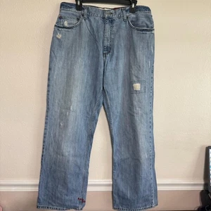 Vintage Quiksilver QuikJean Baggy Jeans Herren 34 Blau Denim Distressed Taschen Y2K - Bild 1 von 12