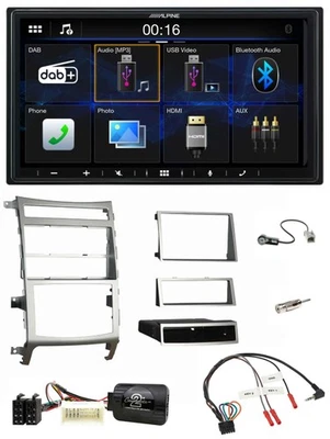 Alpine Bluetooth 2DIN Lenkrad DAB USB Autoradio für Hyundai IX55 2009-2012 silbe - Bild 1 von 4