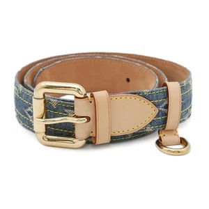 LOUIS VUITTON Belt Belt Size 80 Monogram Denim Blue M6921U - Picture 1 of 13