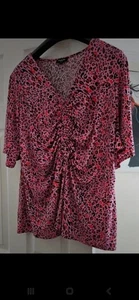 Pretty Pink Animal Print Top Plus Size 28 Simply Be Very Nice - Picture 1 of 1
