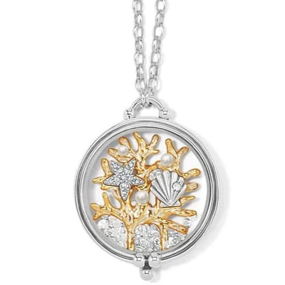 NUEVO CON ETIQUETAS Brighton PARADISE COVE SHAKER Conchas Coral Cristales Collar Precio de venta sugerido por el fabricante 128 USD Foto 1 de 4