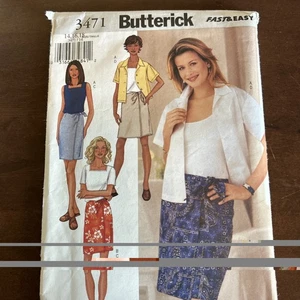 butterick patterns 3471 Misses Shirt, Top, Skirt, Skort Sz 14-16-18 - Picture 1 of 3