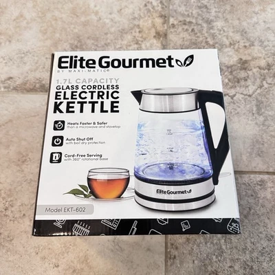 Elite Gourmet 1.7 L Capacity Glass Cordless Electric Kettle Auto Shut Off - Image 1 of 4