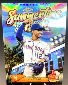Francisco Lindor 2024 Topps Chrome Summertime in the Park #SITP-2 (Mets) (MLB) - Picture 1 of 11