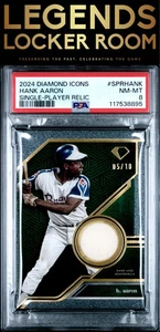 2024 Topps Diamond Icons Single-Player Relics Hank Aaron PSA 8 POP 1 - Picture 1 of 2
