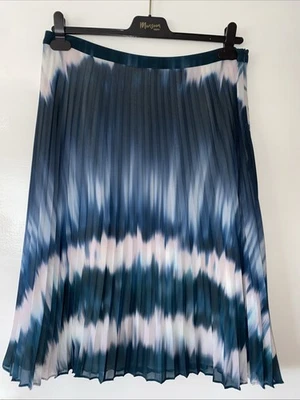 Green/Pink/White Ombré Pleated Skirt Size 14 Jaeger Midi 27”  - Image 1 of 4