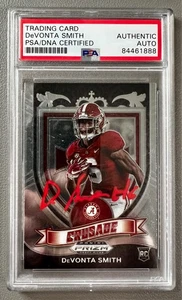 DeVonta Smith 2021 Panini Prizm Draft Picks Crusade Rookie RC Auto #165 PSA AUTH - Bild 1 von 13