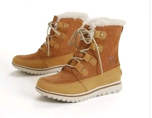 NEU! Sorel Damen hellbraun Wildleder kuschelig wasserdicht Lammfell gefüttert Schneestiefel! Größe 9 - Bild 1 von 7