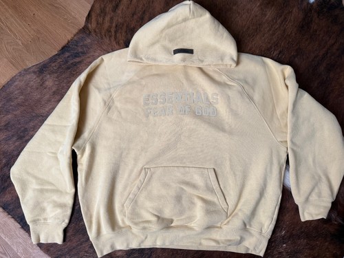 FEAR OF GOD AUTENTICA FELPA CON CAPPUCCIO OVERSIZE PAURA DI DIO ESSENTIALS S S 24 TAGLIA XL