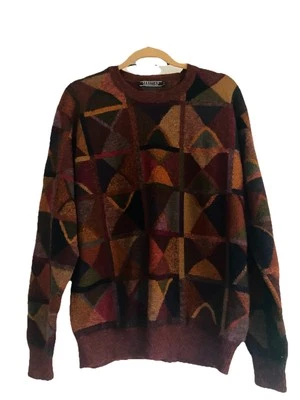 Peruvian Connection 100% Alpaca Pullover Sweater Geometric Men’s Sz. M Bolivia  - Image 1 of 4