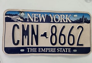 Abgelaufenes New York NY Empire State Nummernschild blau & weiß CMN - Bild 1 von 5
