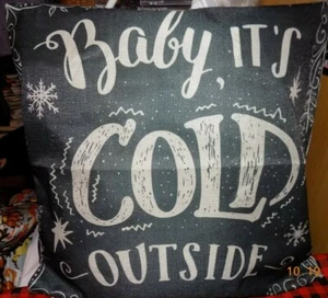 New Pillow Case cover Baby It's Cold outside Christmas winter decor - Picture 1 of 1