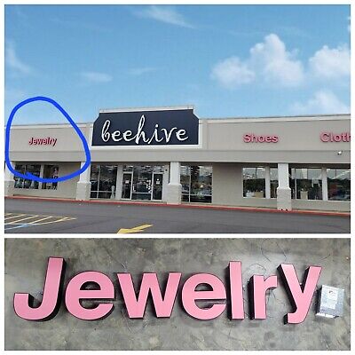Channel Letter Sign  JEWELRY  PINK LED STORE SIGN WITH POWER SUPPLY 25  - 18.5  • 1400$