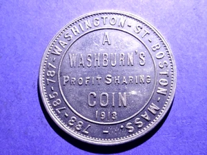 1913 Washburn Profit Sharing Coin Boston So-Called Dollar size AU - Picture 1 of 3