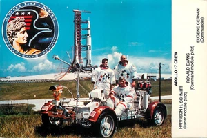 Postales de tripulación BB001 Apolo 17 de Harrison Schmitt, Ronald Evans y Eugene Cernan - Imagen 1 de 2