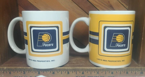 Indiana Pacers NBA Basketball Team Colors Home & Away Coffee Mug Cup Set of 2 Cover