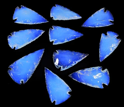 Opalite Arrowhead Healing Stone Crescent Arrowhead Metaphysical Carving zN151 - Image 1 of 4