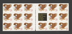1992 US Scott #2597a Red Eagle & Shield Booklet Pane of 17 MNH - Picture 1 of 2