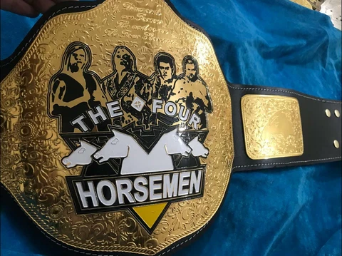 The Four Horsemen Wrestling Championship Leather Belt 2mm ZINC Thick Plated Cover