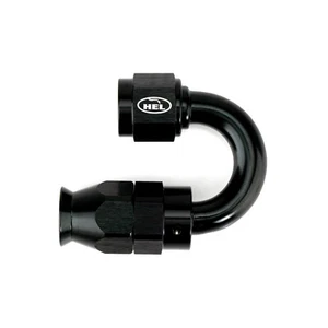 AN-6 180 Degree HEL Reusable TEFLON PTFE Braided Hose Fitting 6AN AN6 6 BLACK - Picture 1 of 2