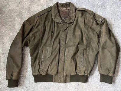 Vintage G-III Global Identity Soft Leather Bomber Jacket Mens Dark Green Sz M - Image 1 of 4