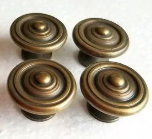 4 Estilo Antiguo Latón Clásico Moderno Manija Redonda 1-1/8"d #K6 - Imagen 1 de 6