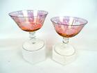 Home Essentials Crystal Cut Luster Red 2pc 8oz 4 5/8" Sherbets 2007-
