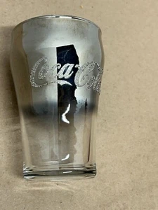 LIBBEY SILVER FLASH FADE COCA-COLA COKE GLASS EMBOSSED FROSTED TEXTURED 1997 - Picture 1 of 9